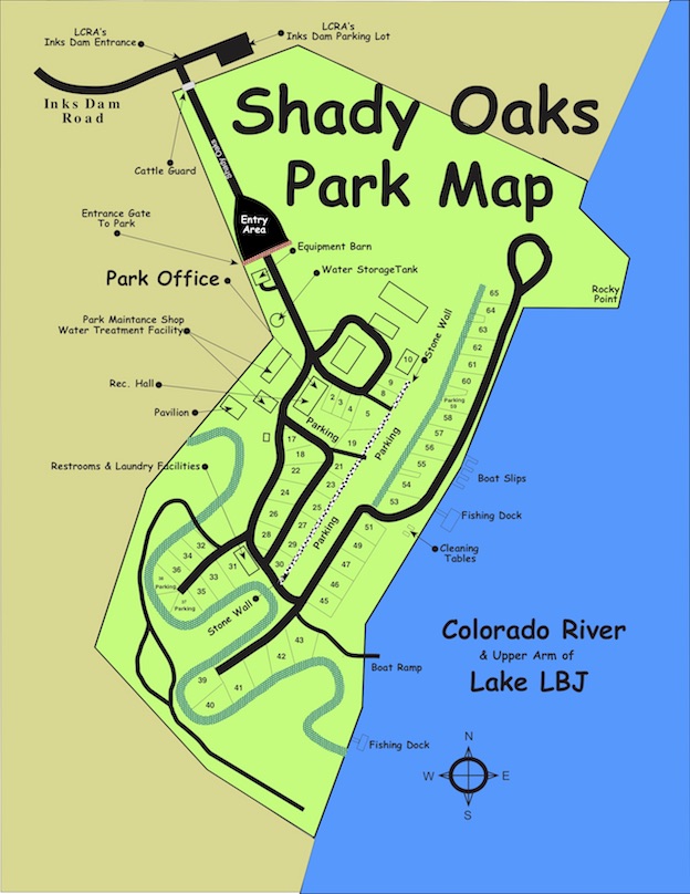 Shady Oaks RV Park sitemap